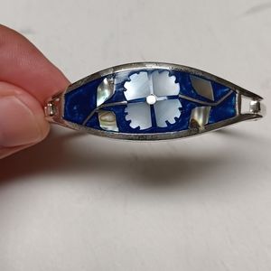 Vintage bracelet alpaca abalone mexican